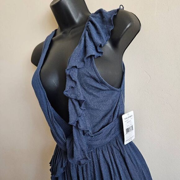 NWT Free People Float Away Asymmetrical Tank Top Blueberry - Picture 4 of 9